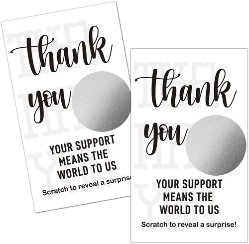 Miniatura 6 de Haizct 50 paquete de tarjetas de agradecimiento en blanco con certificado de regalo para raspar para pequeñas empresas, spa, salón de belleza
