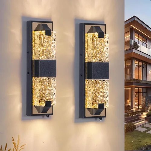 Miniatura 11 de Lámpara de pared inteligente para exteriores, lámpara exterior que cambia de color RGB, iluminación de pared exterior de carcasa de metal, luces