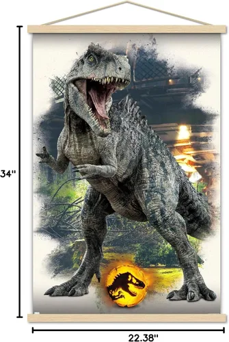 Miniatura 7 de Trends International Jurassic World: Dominion - Póster de pared focal Giganotosaurus, 22.375 x 34 pulgadas, paquete de impresión premium y colgador