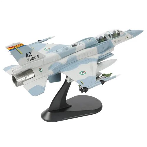 Miniatura 11 de NUOTIE 1/100 F-16C Fighting Falcon Fighter Model Metal DieCast Aircraft Jet Kit Modelo de Avión de Combate Avión de Caza Militar para Colección