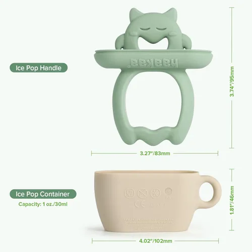 Miniatura 9 de Haakaa Chilly Monster Moldes de paletas de leche materna, moldes de silicona para aliviar la dentición del bebé, sin BPA, máquina de paletas