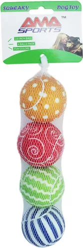 Miniatura 11 de AMA SPORT Pelotas de tenis chirriantes para perros, paquete de 12 pelotas de tenis chirriantes de 2.5 pulgadas para cachorros, juguetes para perros