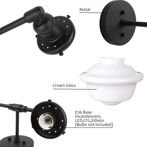 Miniatura 6 de Pathson 2-Lights Milk White Glass Wall Sconce Lights, Modern Classic Wall Vanity Lighting for Living Room Bathroom Bedroom