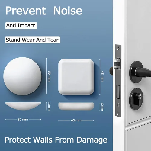 Miniatura 2 de Topes de Puerta Protector de Pared Protector Amortiguador Pomo de Puerta Mango de Puerta Parachoques Autoadhesivo Silenciador Goma Suave Almohadilla