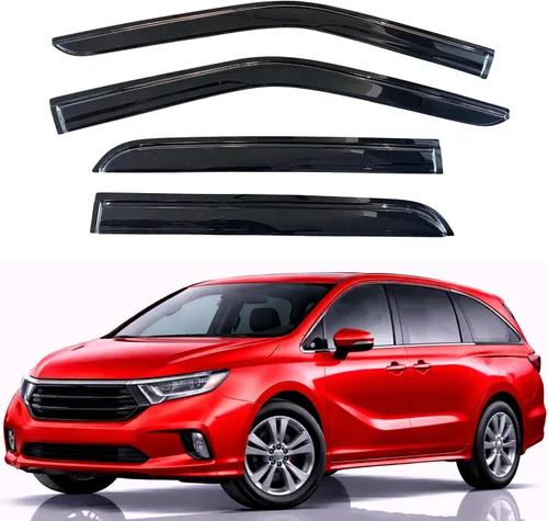 Miniatura 188 de KPY Visor de ventana compatible con Hyundai Tucson 2021-2025, 4 piezas de deflector de ventilación para ventana lateral, estilo Mugen, protector