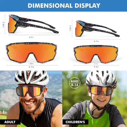 Miniatura 5 de Gafas de sol polarizadas, gafas de ciclismo para adultos y jóvenes, hombres y mujeres, gafas de protección para béisbol