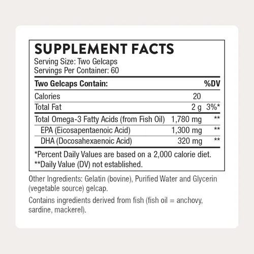 Miniatura 2 de THORNE - Super EPA Pro - Suplemento de aceite de pescado Omega-3 - Promueve el apoyo de lípidos en la sangre* - 1300 mg EPA y 200 mg DHA - 120