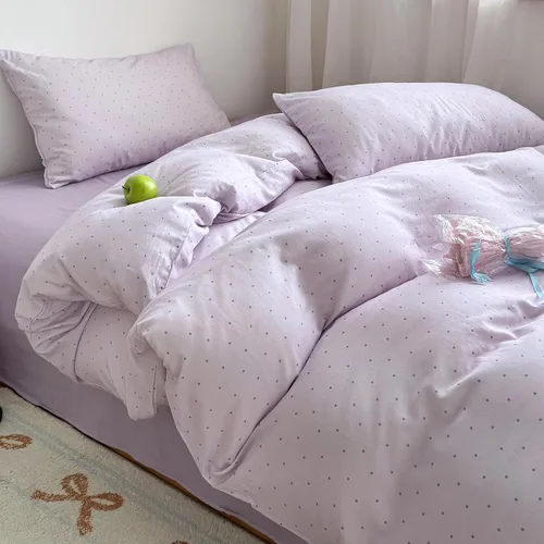 Miniatura 48 de Polka Dot Twin XL Duvet Cover Pink Zipper Twin XL Comforter Cover Cotton Double Gauze Cute Soft Duvet Cover Set with 2 Pillowcases Boho Girls