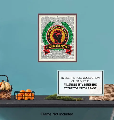 Miniatura 7 de Black Power Art - Decoración de pared con la bandera de Juneteenth - Arte de pared afroamericano para hombres - Cultura negra - Mes de la historia