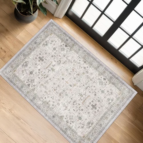 Miniatura 121 de Alfombra Boho Negra para Sala de Estar - Alfombra de Área Lavable de 10x14 Pies, Alfombras de Comedor para Debajo de la Mesa, Alfombra Suave de Pelo