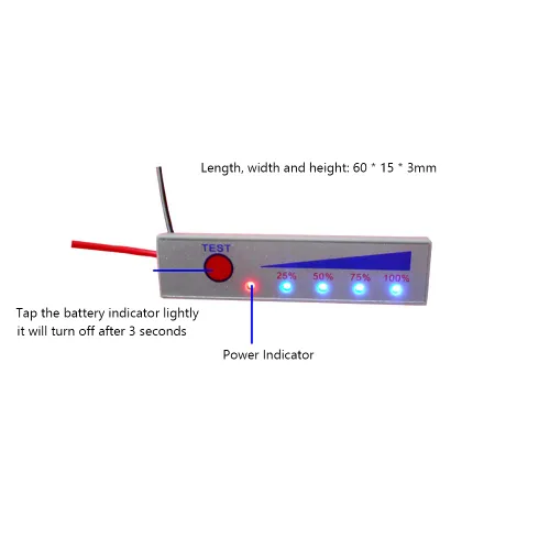 Miniatura 4 de Módulo de indicación de batería de ion de litio 3PCS 2S para pantalla de voltaje LED (blanco)