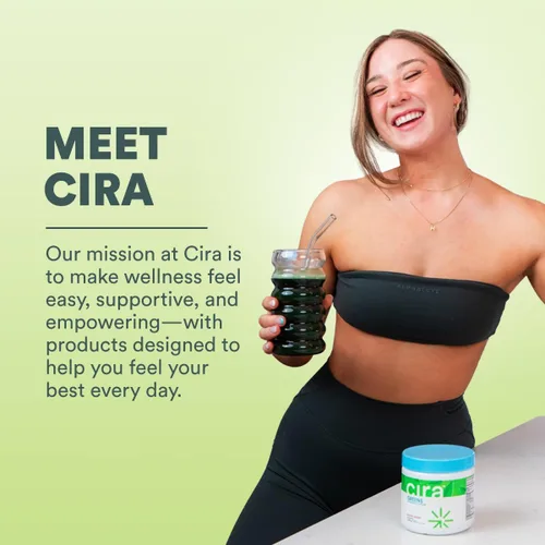 Miniatura 9 de Cira Daily Greens - Polvo de superalimento de espirulina orgánica endulzado naturalmente con ingredientes ricos en antioxidantes para deshinchazón