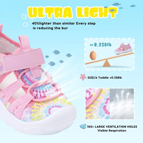 Miniatura 2 de JOINFREE Zapatos de agua para niños y niñas, transpirables, Qucik Dry Sport Playa, sandalias ligeras y flexibles