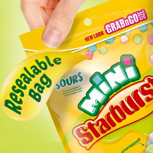 Miniatura 4 de STARBURST Caramelos masticables de frutas - Minis Sours, 8 onzas (paquete de 8) - Deliciosos mini dulces, caramelo agrio a granel