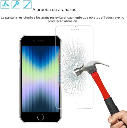 Miniatura 3 de Ailun - Protector de pantalla para iPhone SE 2020 (2ª generación)/2022 (3ª generación), 4.7 pulgadas. Vidrio templado de 0.25mm. Compatible