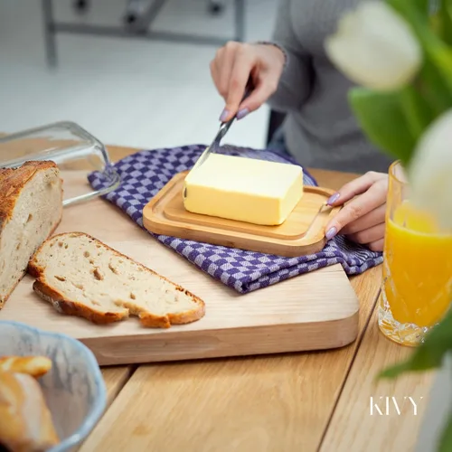 Miniatura 6 de KIVY Plato de mantequilla grande con tapa - Se adapta a 2 palitos de mantequilla y tamaños más amplios
