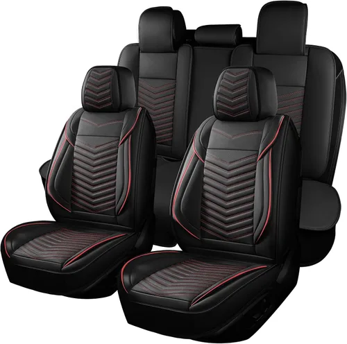 Miniatura 9 de HChengkikz Fundas de Asiento de Automóvil Par Delantero, Fundas de Asiento de Cuero Nappa Transpirable para Automóviles, Cojines Universales