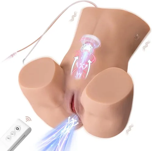 Muñeca sexual vibratoria de succión automática de 18 libras, masturbador masculino realista, juguete sexual de limpieza automática con vagina y
