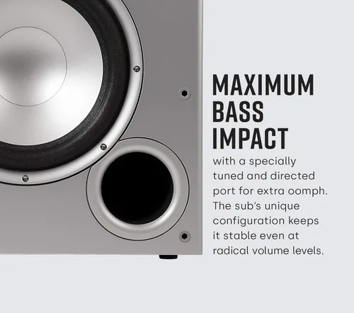 Miniatura 9 de Polk Audio PSW10 - Subwoofer amplificado de 10 pulgadas para audio doméstico - Tecnología Power Port, hasta 100 vatios, graves potentes en diseño