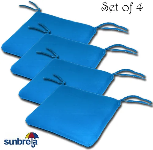 Miniatura 2 de Comfort Classics Sunbrella - Juego de 4 cojines de asiento estilo borde de cuchillo para interiores y exteriores, 20 pulgadas de ancho x 19 pulgadas