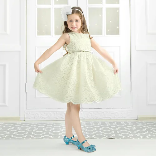 Miniatura 155 de PANDANINJIA Vestido de jada para niñas y niños pequeños, zapatos de princesa Mary Jane con tacones con lazo para fiesta, boda, boda