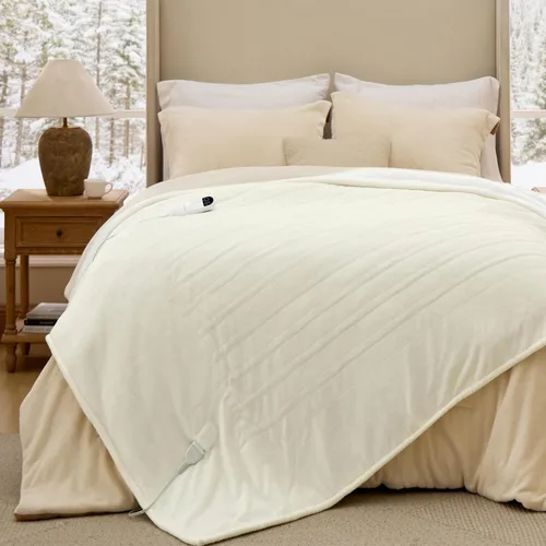 Miniatura 8 de Bedsure - Manta eléctrica de calentamiento rápido, manta de franela suave con 4 ajustes de tiempo, 6 ajustes de calefacción, regalos cálidos
