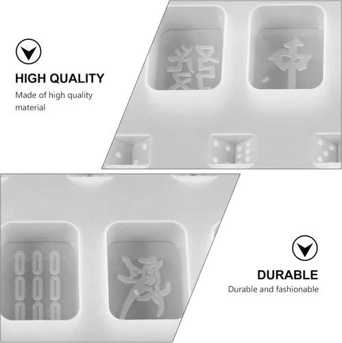 Miniatura 4 de EXCEART Mahjong and Dice - Juego de 2 moldes de fundición de resina epoxi para hacer joyas, colgantes, accesorios de manualidades, 11.02 x 5.70 x