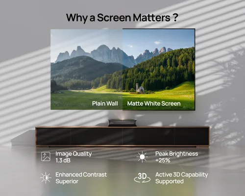 Miniatura 2 de AWOL VISION - Pantalla de proyector de 150 pulgadas con marco fijo, ganancia pico de 1.3 dB, la combinación perfecta con LTV-2500, calidad de imagen