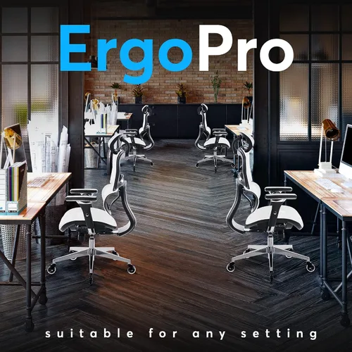 Miniatura 8 de Oline ErgoPro Silla de oficina ergonómica con reposa-brazos ajustable 4D, soporte lumbar 3D y ruedas delgadas – Silla de escritorio rodante de malla