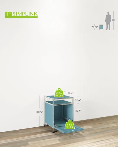 Miniatura 2 de Elegante carrito de almacenamiento mate con altura de 22.8 pulgadas, mesa auxiliar perfecta, mesita de noche, gran capacidad con puerta de solapa