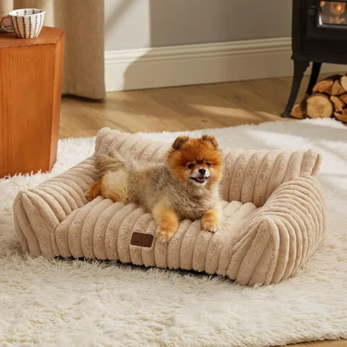 Miniatura 17 de Bedsure ComfyFleece Lindo sofá para gatos para mascotas, camas esponjosas para gatos con forro polar de pana suave de alta calidad, camas esponjosas