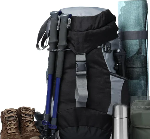 Miniatura 6 de 2 soportes para bastón de escalada, mochila de senderismo, correas elásticas, cordón elástico ajustable, hebilla de fijación para esquí, caminar
