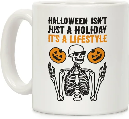 Miniatura 9 de LookHUMAN Taza de Café de Halloween – Halloween Is Meowgical Tazas, Taza de Café Espeluznante Idea de Regalos de Taza, 15 Onzas 10-Blanco