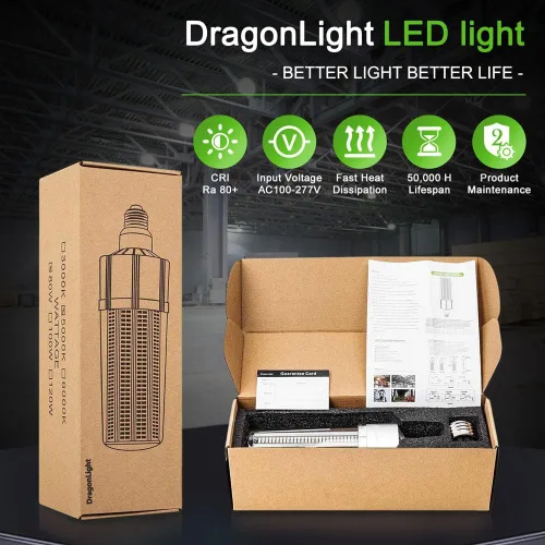 Miniatura 7 de DragonLight Bombilla LED de maíz de 50 W (equivalente a 350 vatios) E26/E39 Lámpara LED con base de Mogul grande 6000K Luz diurna 6,000 LM