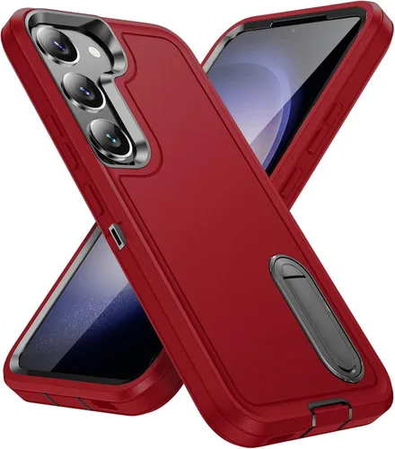 BaHaHoues Funda para Samsung Galaxy S23+ Plus con soporte integrado, a prueba de golpes y caídas de grado militar para Galaxy S23 Plus (rojo/negro)