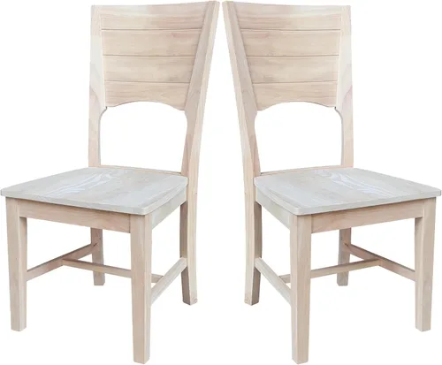 Miniatura 9 de IC INTERNATIONAL CONCEPTS Canyon Collection - Juego de dos sillas de madera maciza sin terminar