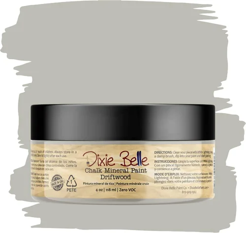 Miniatura 204 de Dixie Belle Paint Company - Pintura con acabado de tiza para muebles, color negro (Caviar), 1 galón, 128 fl oz, pintura mineral color rosa intenso