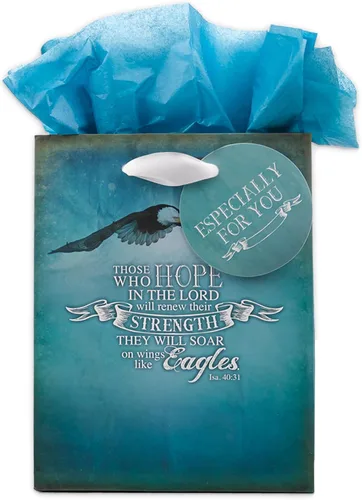 Miniatura 16 de Christian Art Gifts Bolsa de regalo de paisaje con tarjeta y juego de papel de seda, Hope and A Future, versículo bíblico inspirador de Jeremías