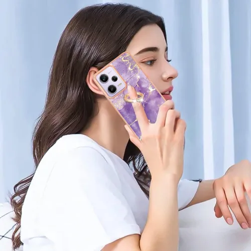 Miniatura 4 de Funda delgada para Redmi Note 12 Pro 5G, funda para Xiaomi Poco X5 Pro 5G, funda de anillo brillante de moda para niñas, protección de lente