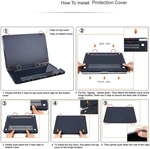 Miniatura 3 de Funda rígida para MacBook Air de 13 pulgadas 2017 2016 2015 2014 2013 2012 2011 2010 versión A1466/A1369, cubierta rígida de plástico, cubierta