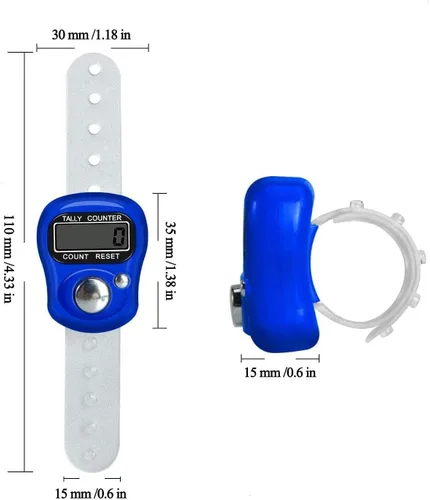 Miniatura 5 de Contador de Dedos Electrónico, Contador de Mano Reajustable, Número de 5 Dígitos y Pantalla LCD Digital Electrónica, Clicker Manual para Contar