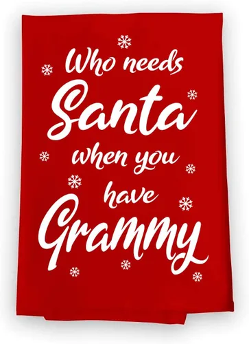 Miniatura 9 de Honey Dew Gifts, I Work Hard so My Dog Can Have a Better Christmas, Toalla de saco de harina de algodón, 27 x 27 pulgadas, divertidas toallas