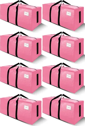 Miniatura 13 de SWEET DOLPHIN Paquete de 8 bolsas de mudanza resistentes de 200 libras con asas envolventes, bolsas de almacenamiento extra grandes para ahorrar