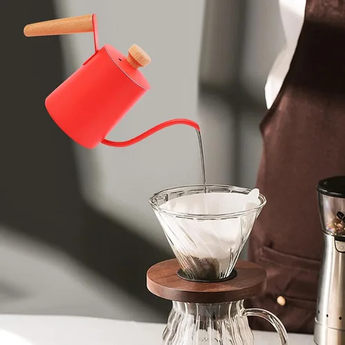 Miniatura 4 de KLKCMS Hervidor de café de goteo, hervidor de cuello de cisne estrecho, tetera para verter sobre el café, tetera para el hogar, al aire libre