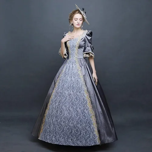 Miniatura 2 de Vestido renacentista para mujer, vestido de princesa de manga codada, vestido de encaje victoriano, tamaño grande, vestidos renacentistas rosa
