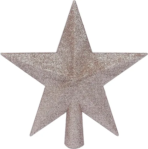 Miniatura 10 de YYCRAFT Adorno de Estrella con Purpurina para la Punta del Árbol Decoración Navideña - 6 Pulgadas, Rojo