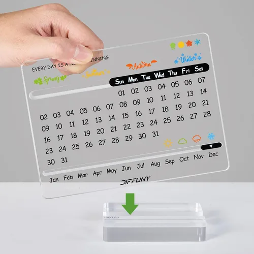 Miniatura 6 de Calendario de escritorio acrílico perpetuo – Bonita decoración moderna de oficina y regalos de oficina para compañeros de trabajo, mujeres y hombres