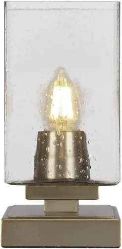 Miniatura 11 de Toltec Lighting Luna Accent - Lámpara de mesa, acabado grafito, cristal cuadrado de burbujas ahumadas de 3.5 pulgadas