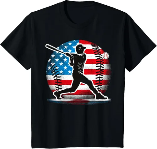 Miniatura 20 de Camiseta de jugador de béisbol estadounidense con bandera de Estados Unidos