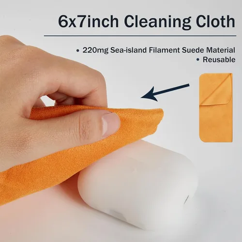 Miniatura 7 de Funda de silicona compatible con Apple AirPods Pro de 2ª generación, con kit de limpieza y 3 pares de puntas de repuesto para las orejas, LED